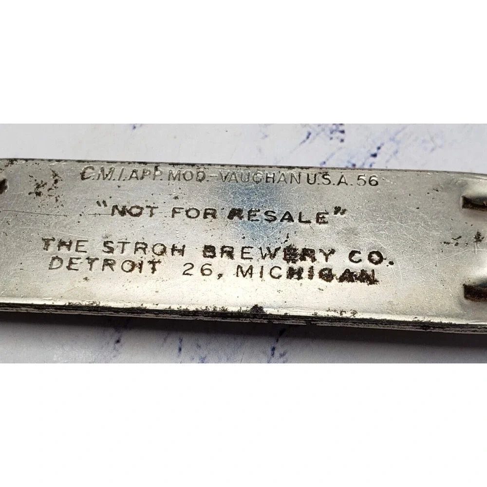 Vintage Stroh's Brewery Detroit Michigan Bottle Opener USA Made 